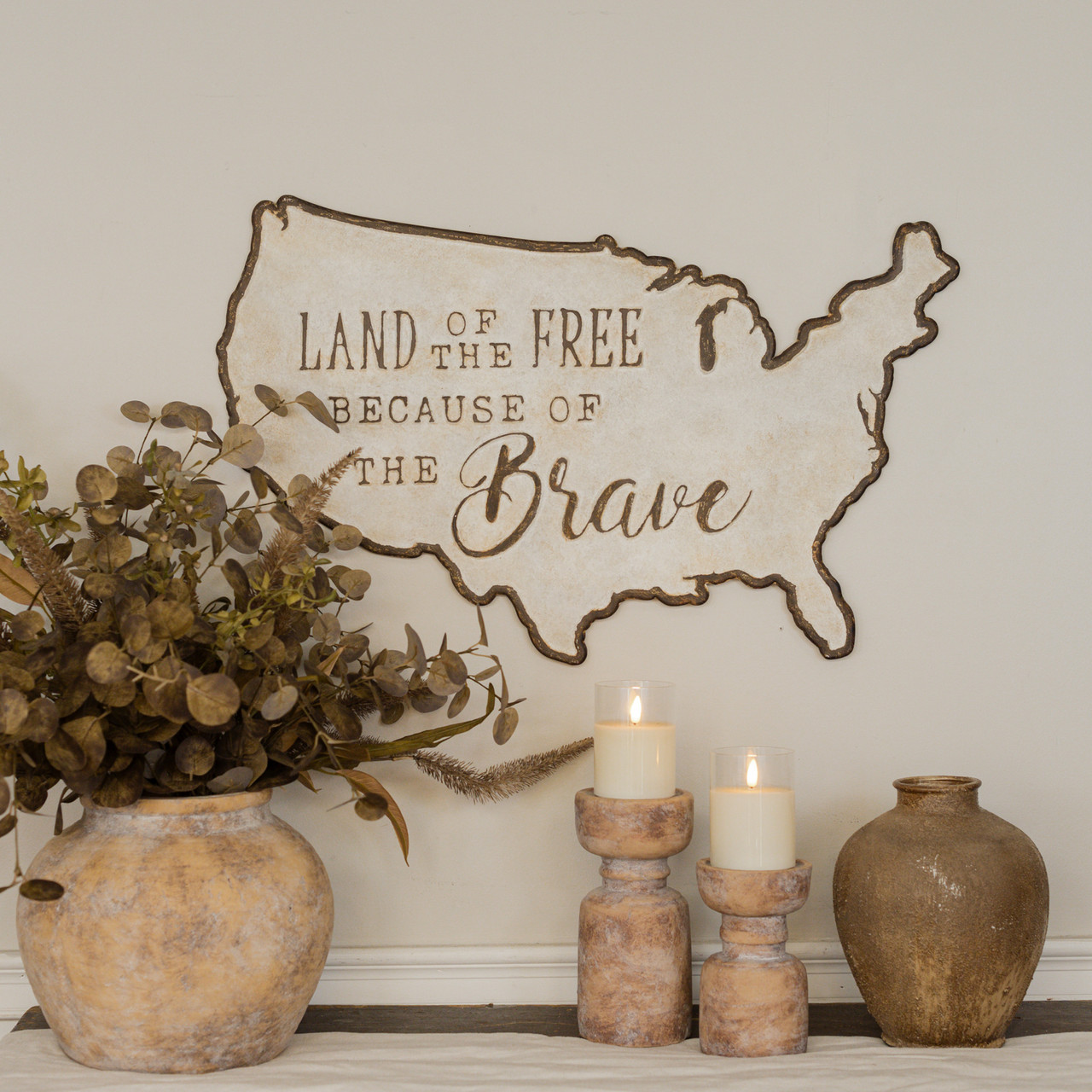 LAND OF THE FREE CUTOUT SIGN