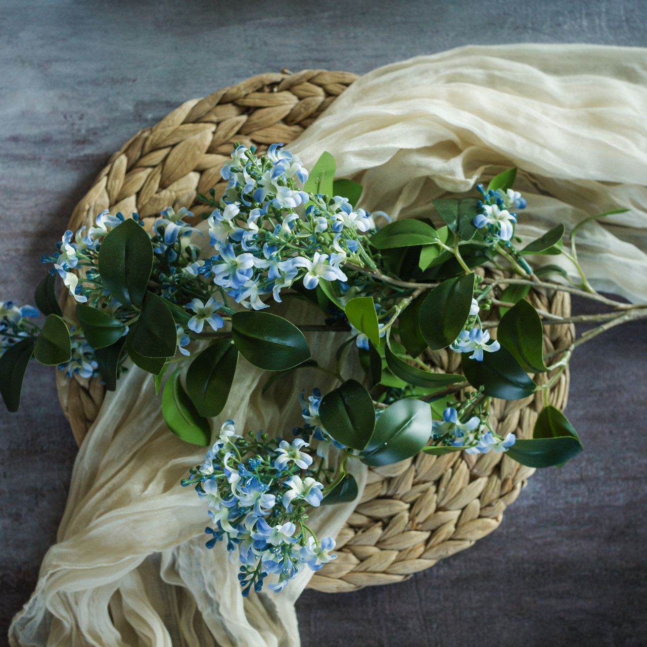 32" BLUE WILD BLOSSOM SPRAY