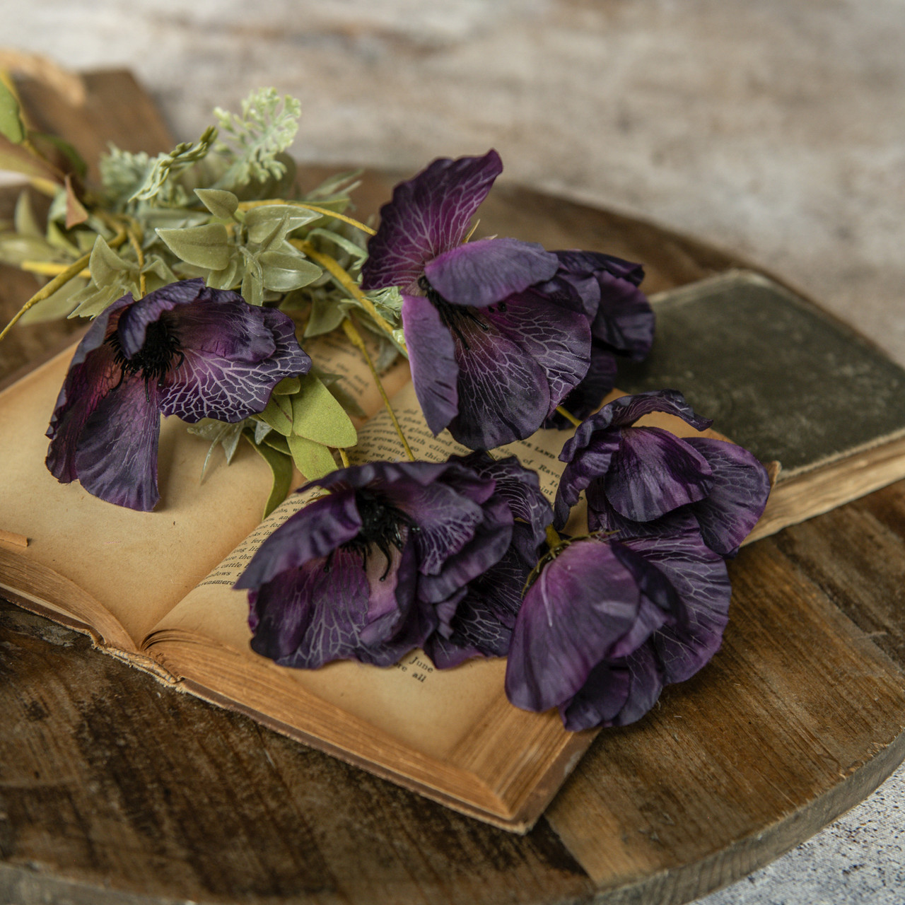 22" DARK PURPLE POPPY BUSH