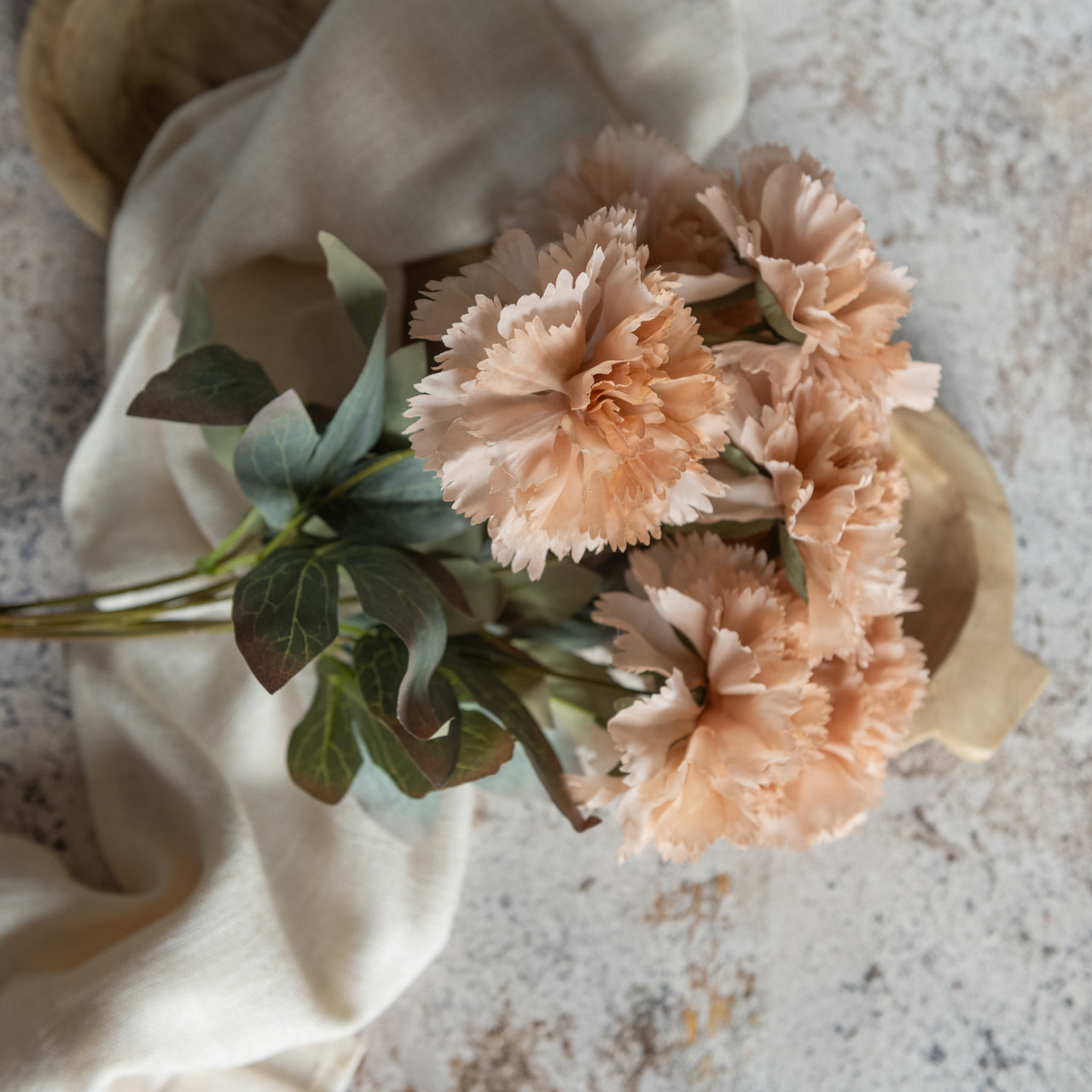 16.5" BEIGE CARNATION BUSH