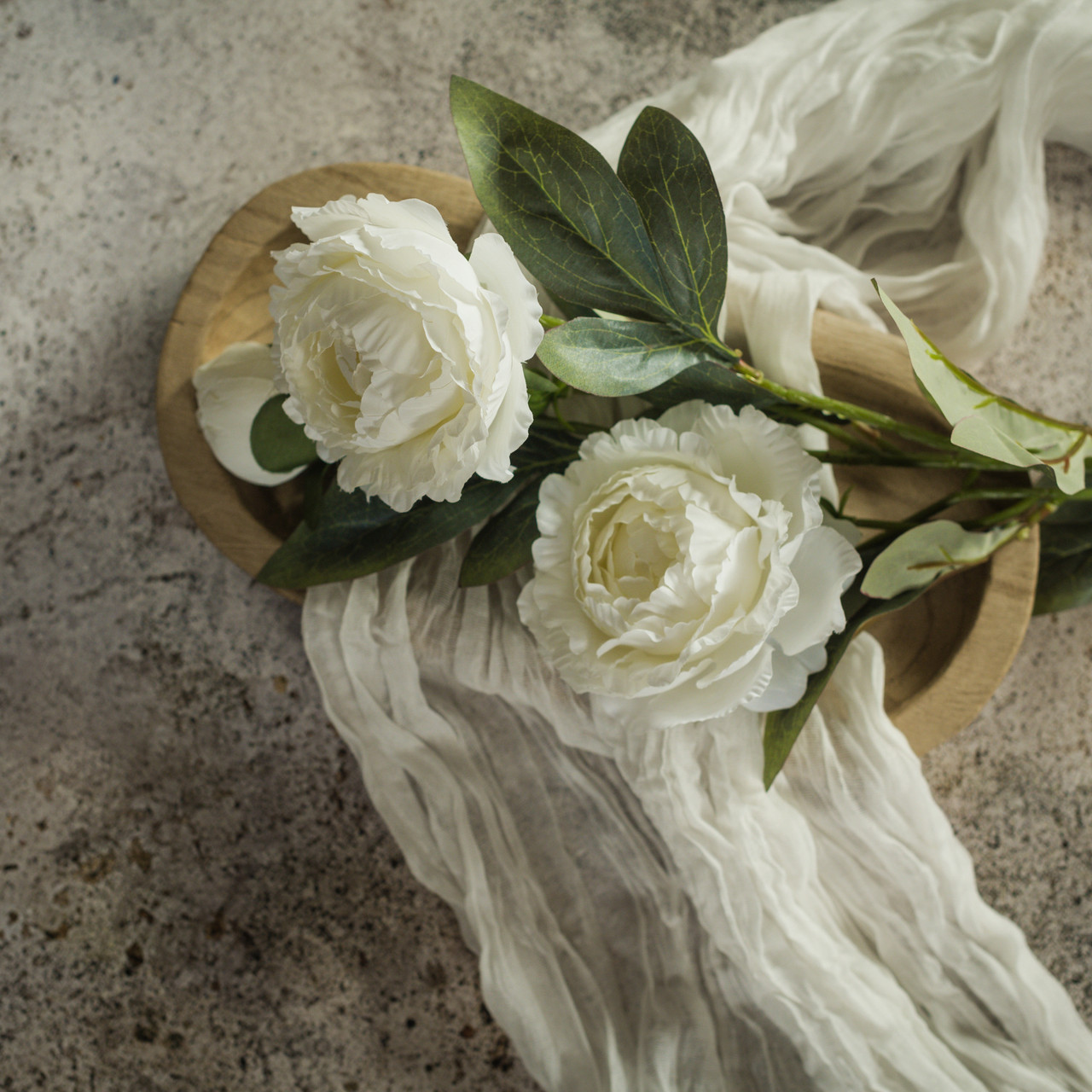 27.5" WHITE PEONY SPRAY