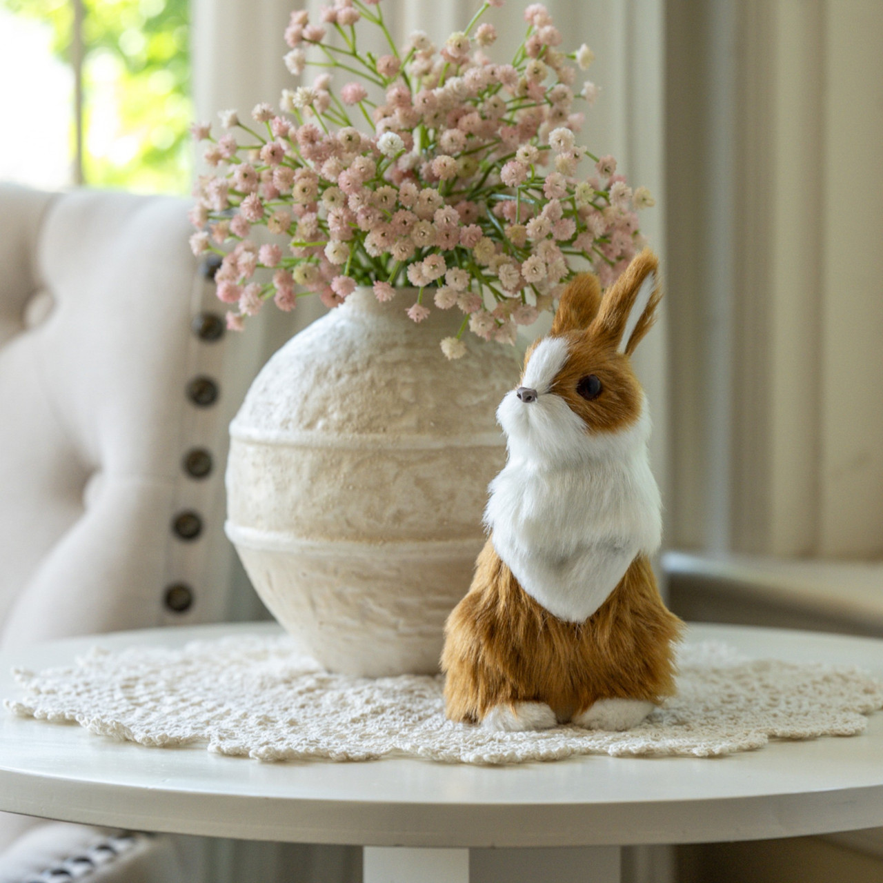 BROWN & WHITE STANDING BUNNY