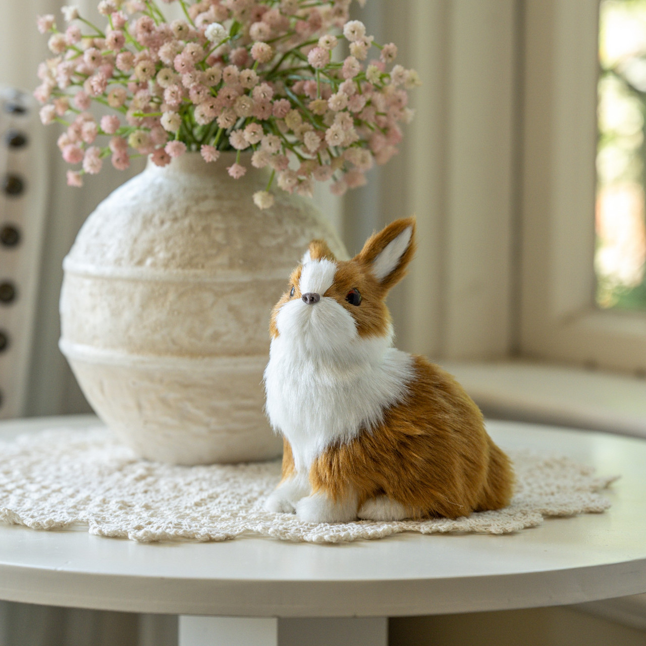 BROWN & WHITE SITTING BUNNY