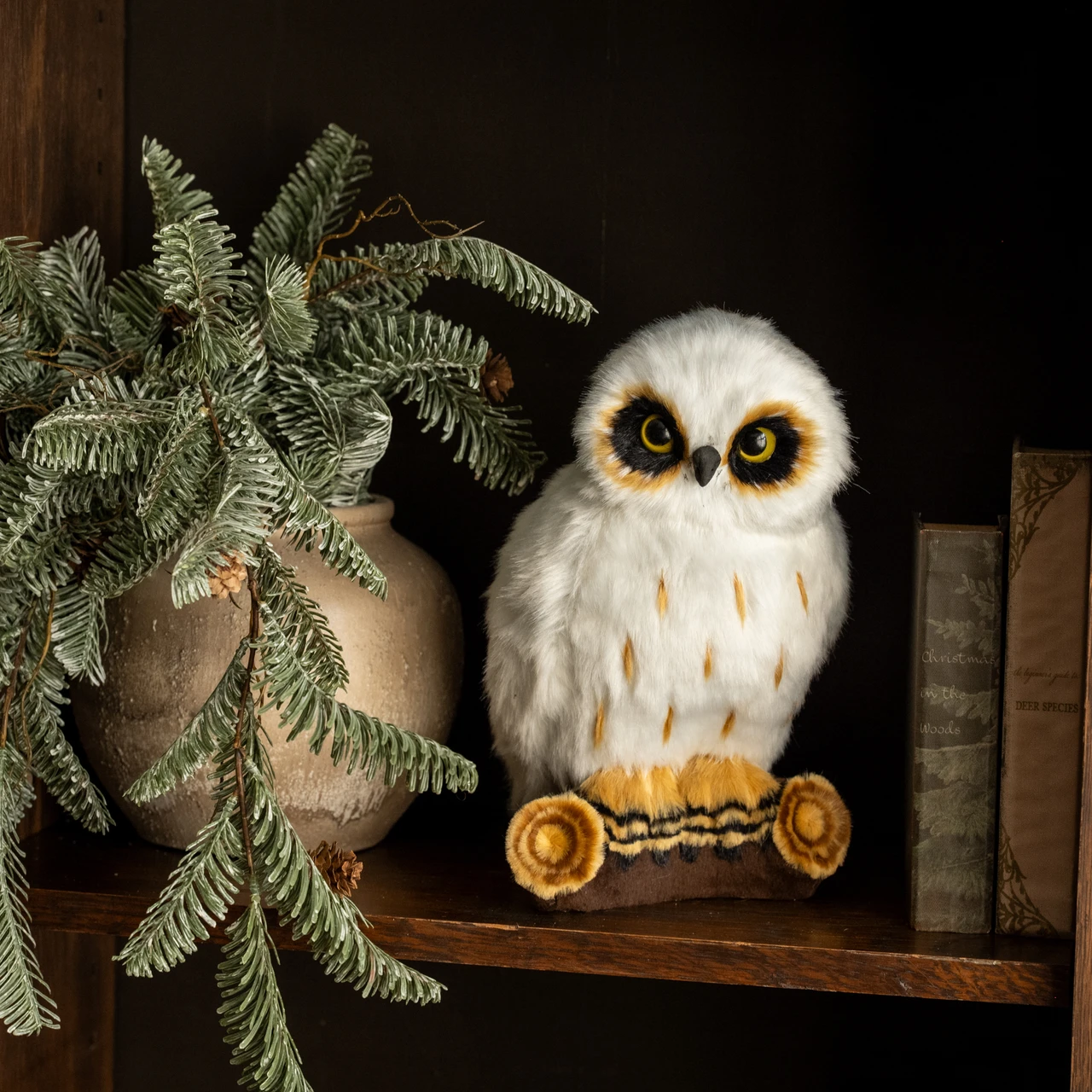 10.5" SNOWY OWL ON LOG