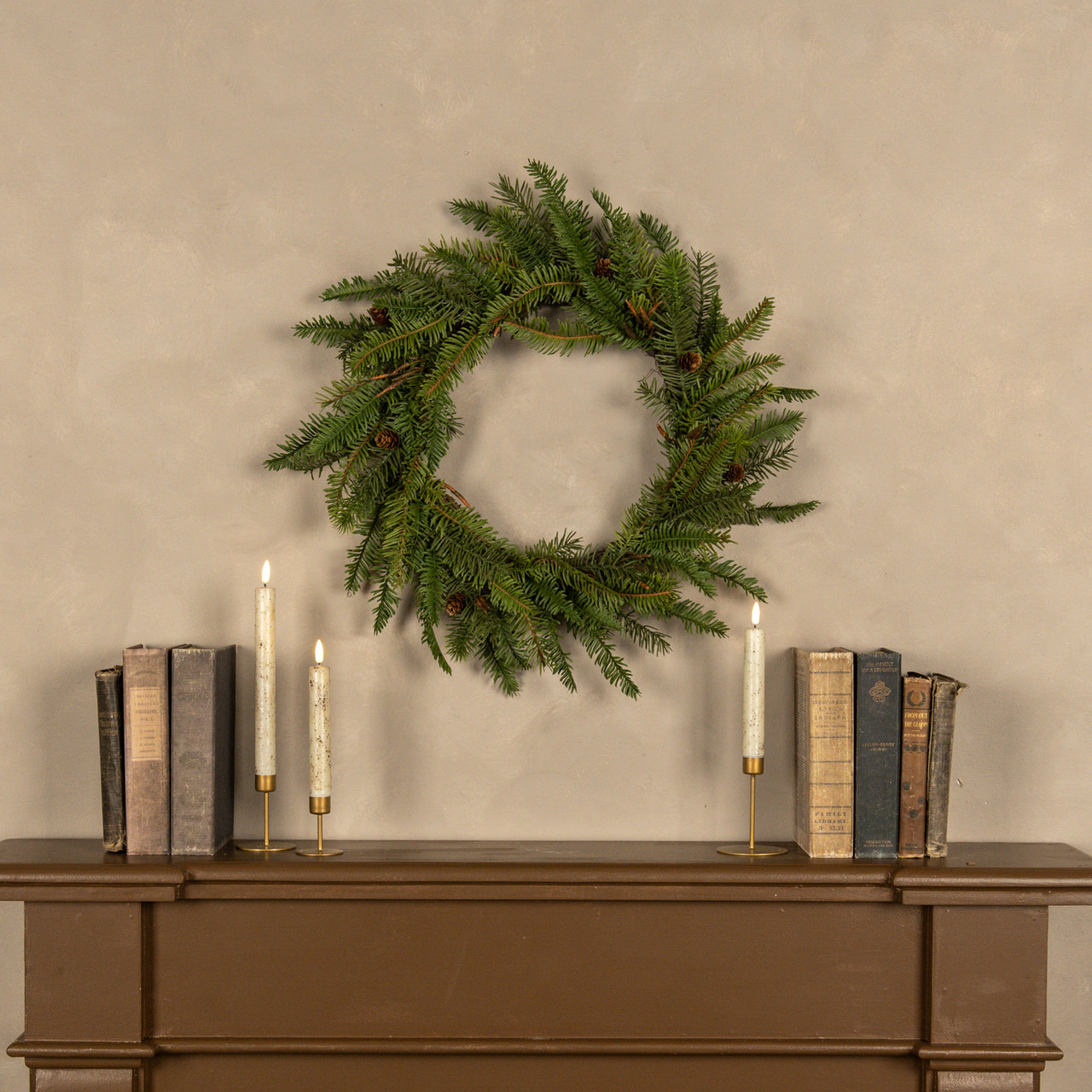 22"  HEMLOCK & DOUGLAS FIR W/ MINI PINECONE WREATH