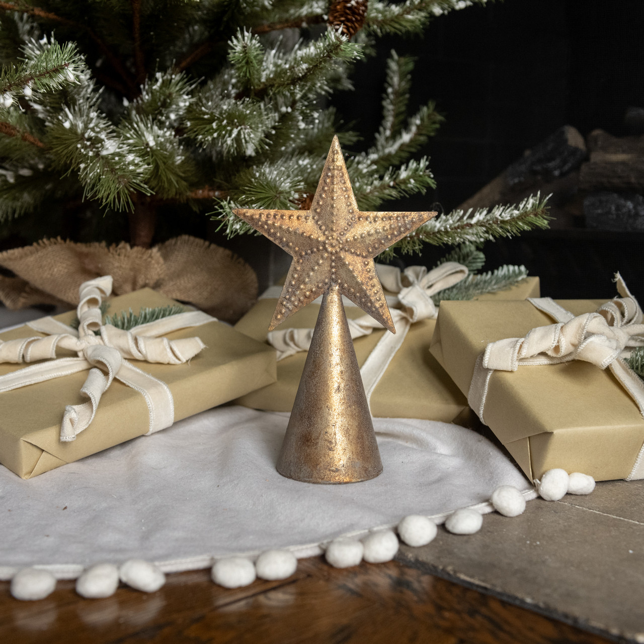 10.5" GOLD METAL STAR TREE TOPPER