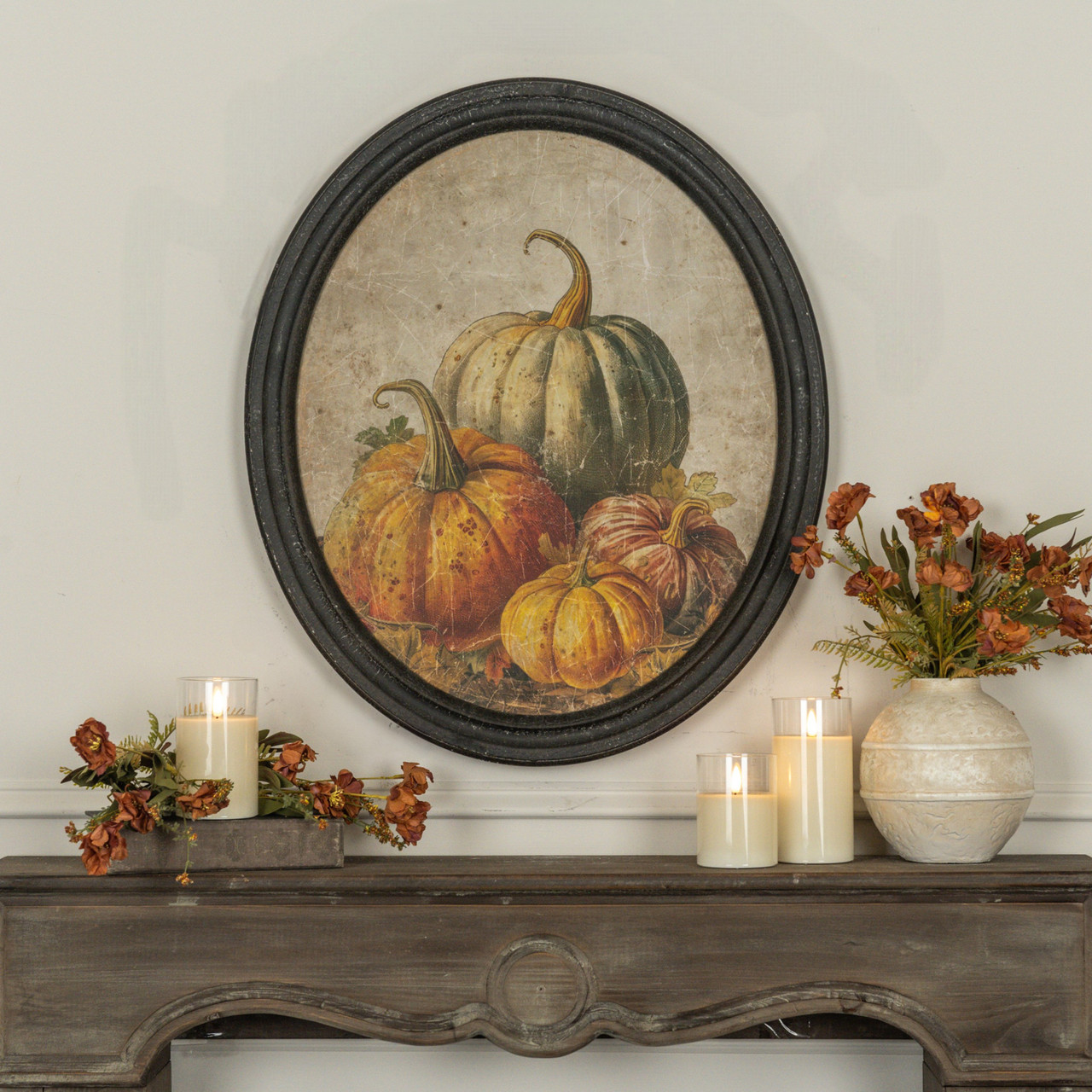 OVAL FRAMED PUMPKIN PATCH PRINT