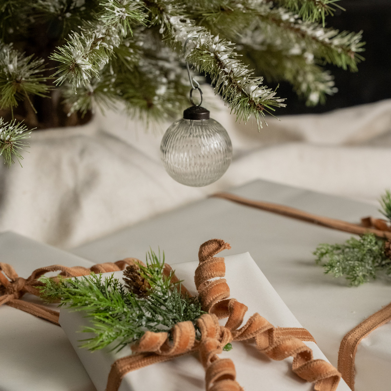 2.5" PITTED GLASS KUGEL ORNAMENT