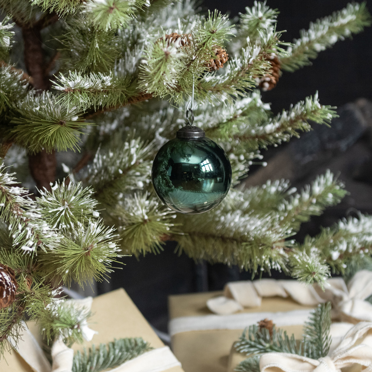 3" TEAL GLASS ORNAMENT