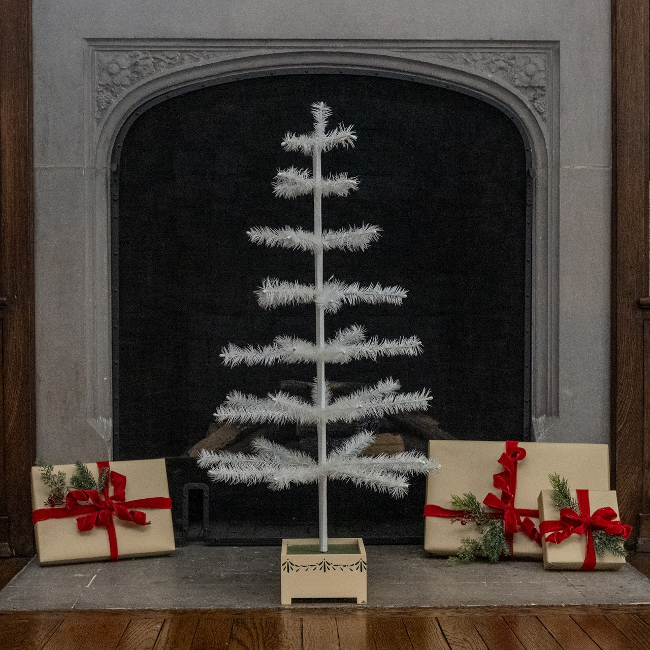 36" IVORY FEATHER TREE