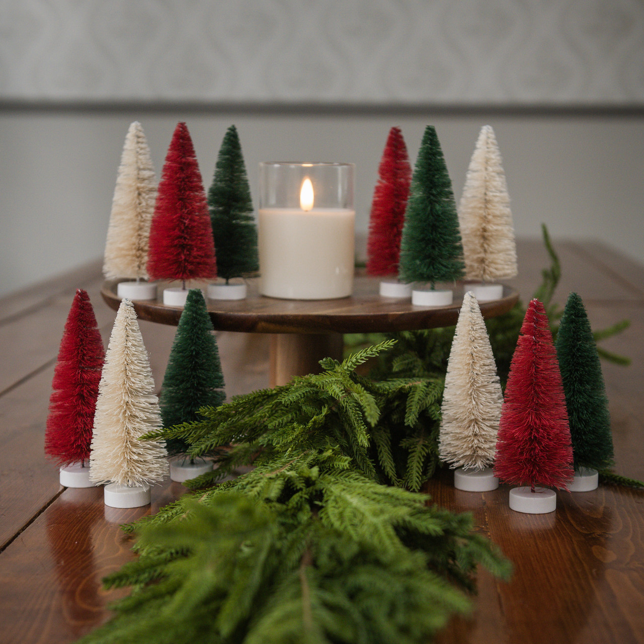SET 12 - 5.25" HOLIDAY BOTTLEBRUSH TREES