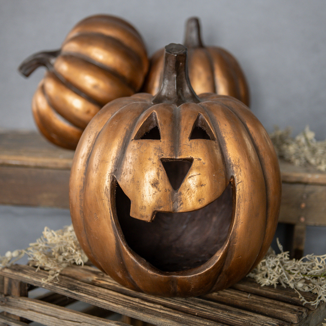 15" GOLD BIG MOUTH PUMPKIN - Ragon House