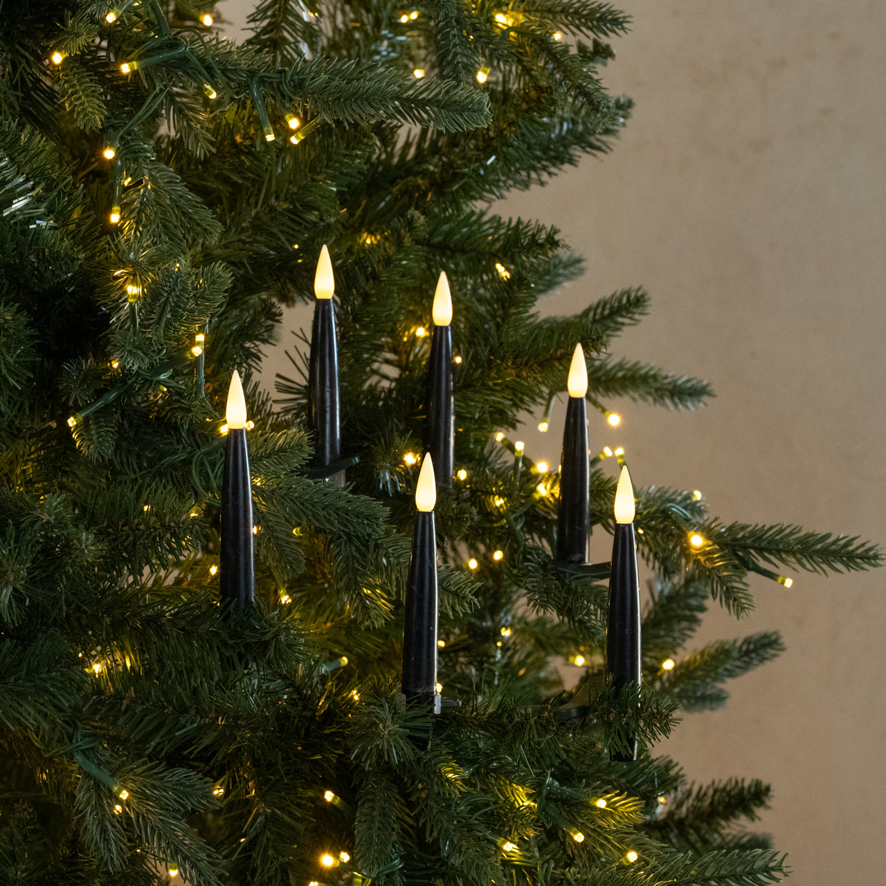 SET/ 6 BLACK CLIP ON LED CANDLES