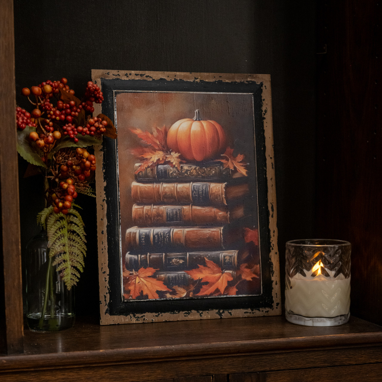 16" x 12" PUMPKIN BOOKSTACK PRINT