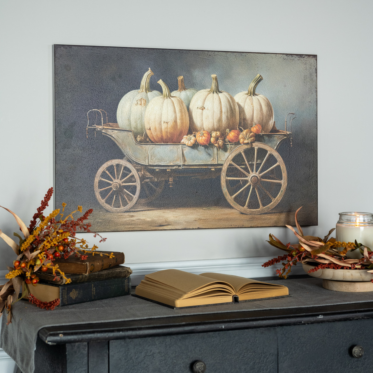 28" x 18" PUMPKIN WAGON PRINT