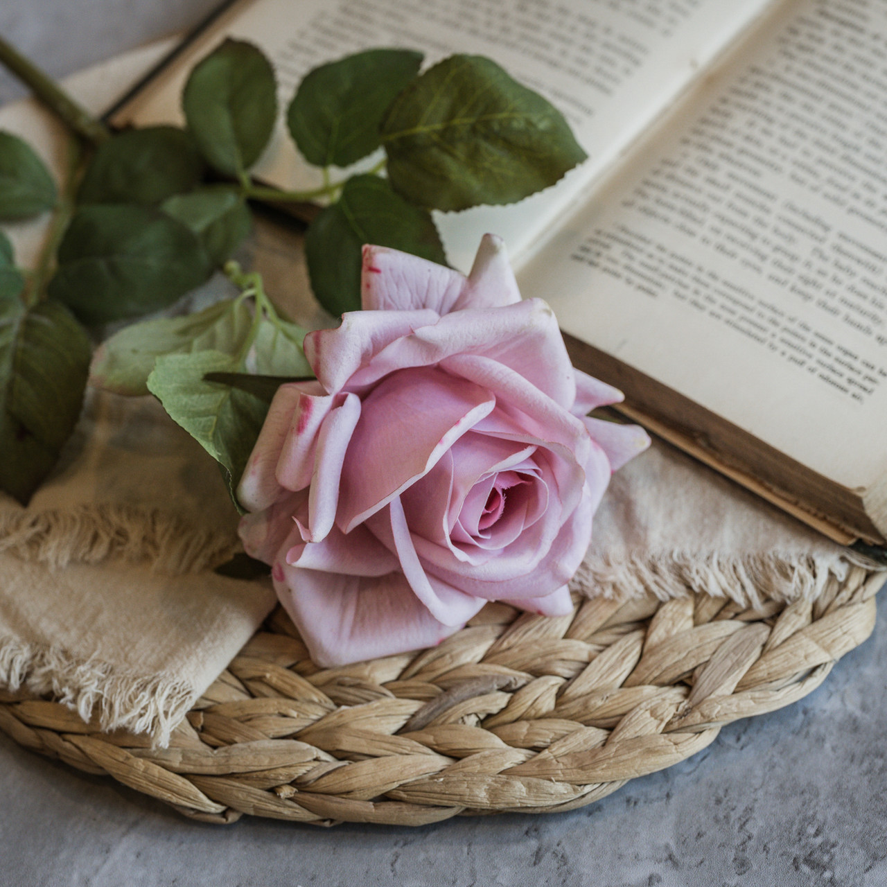 25.5" SOFT TOUCH PINK ROSE STEM