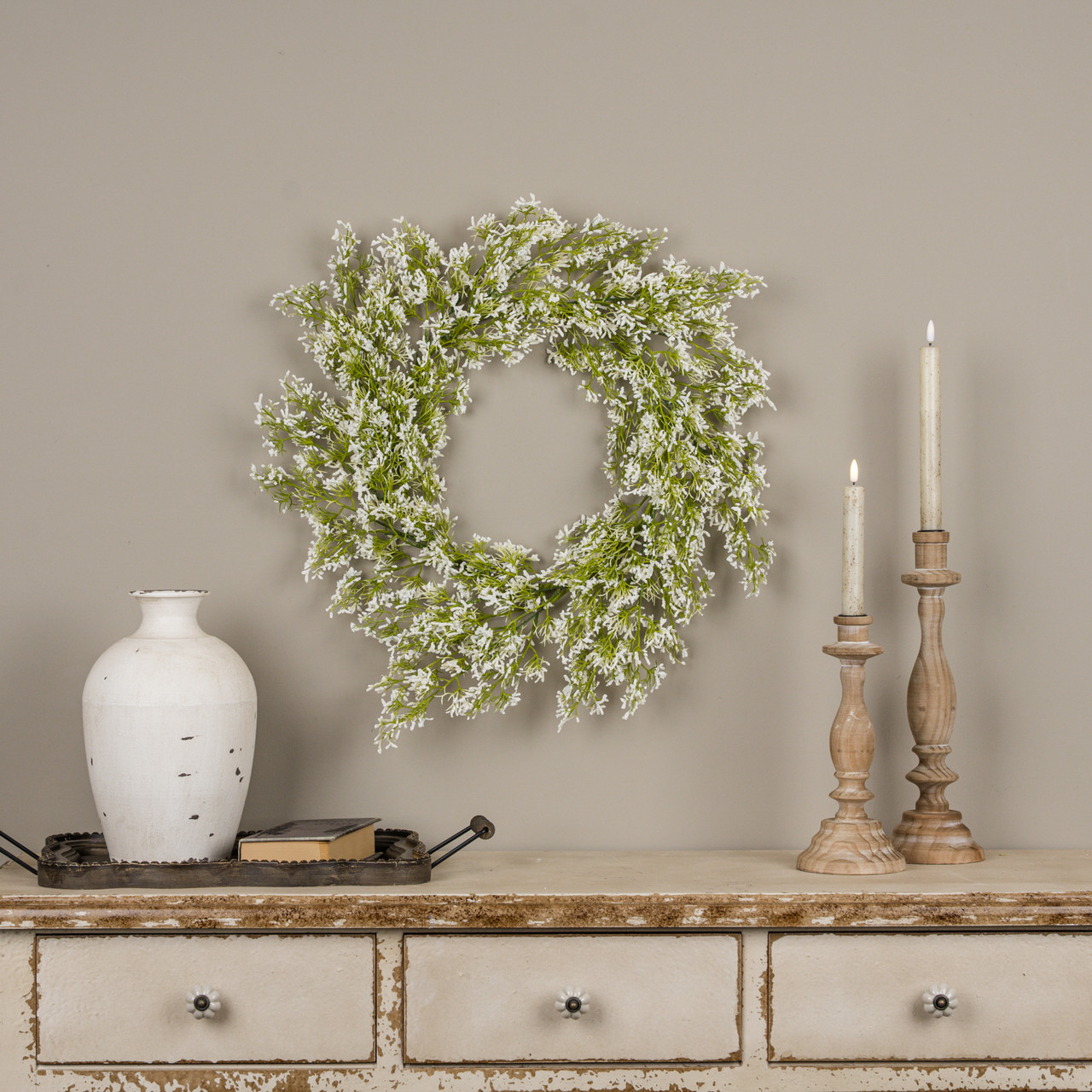 20" WHITE MOUNTAIN MINT WREATH