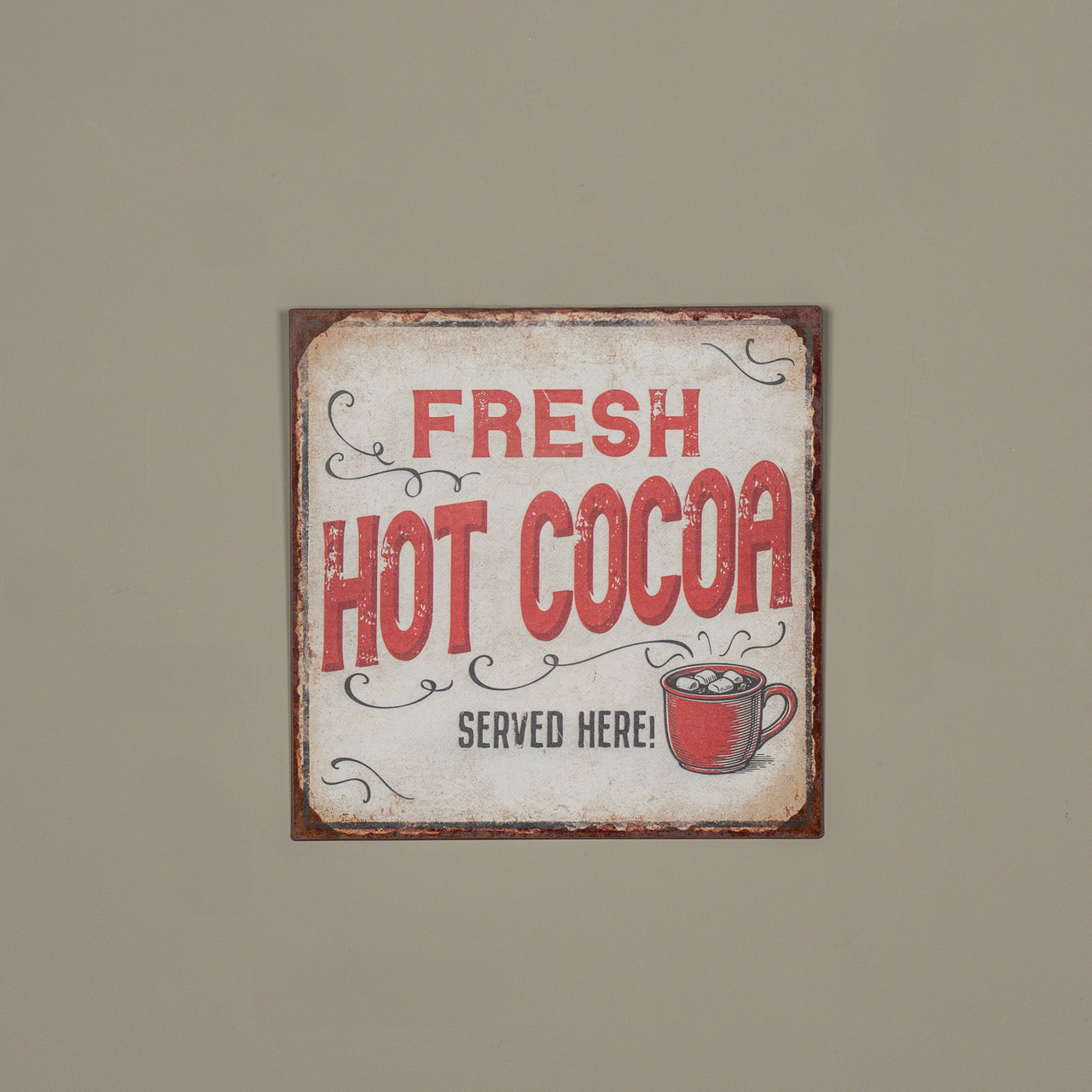 12" HOT COCOA METAL SIGN