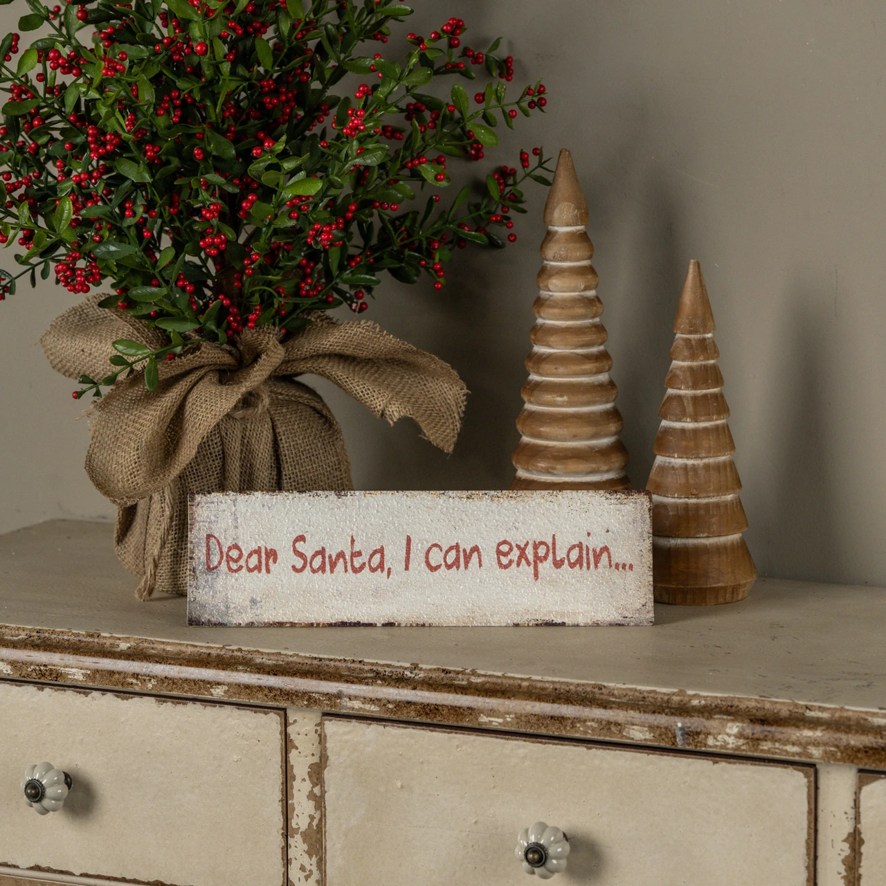 12" TABLETOP DEAR SANTA, I CAN EXPLAIN SIGN