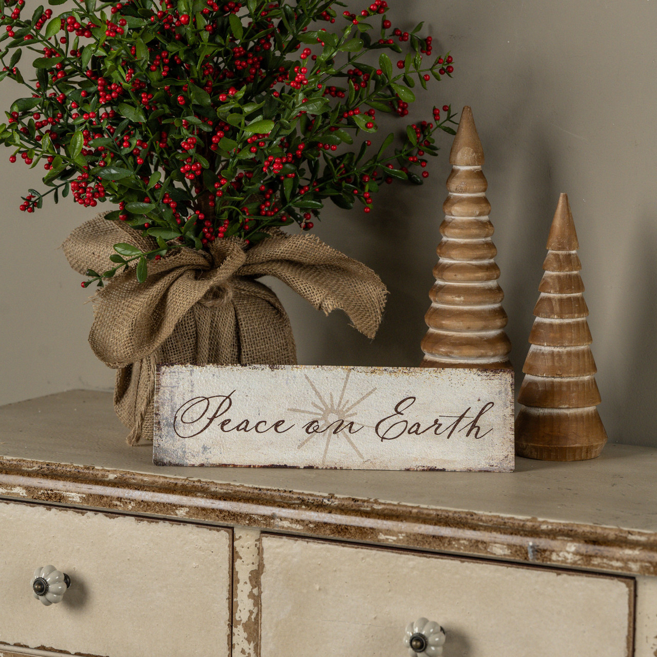12" TABLETOP PEACE ON EARTH SIGN