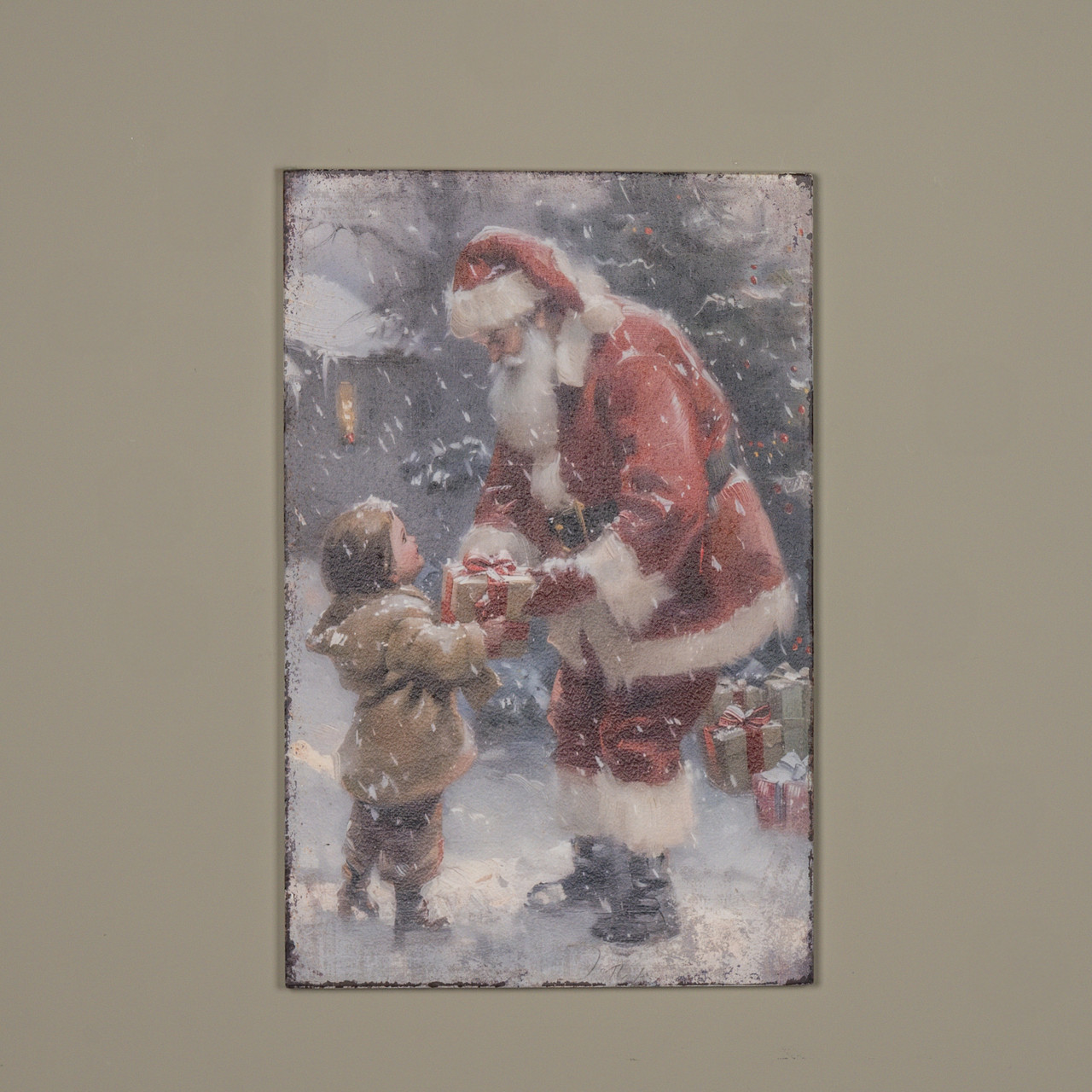 28" X 18" SANTA & CHILD PRINT