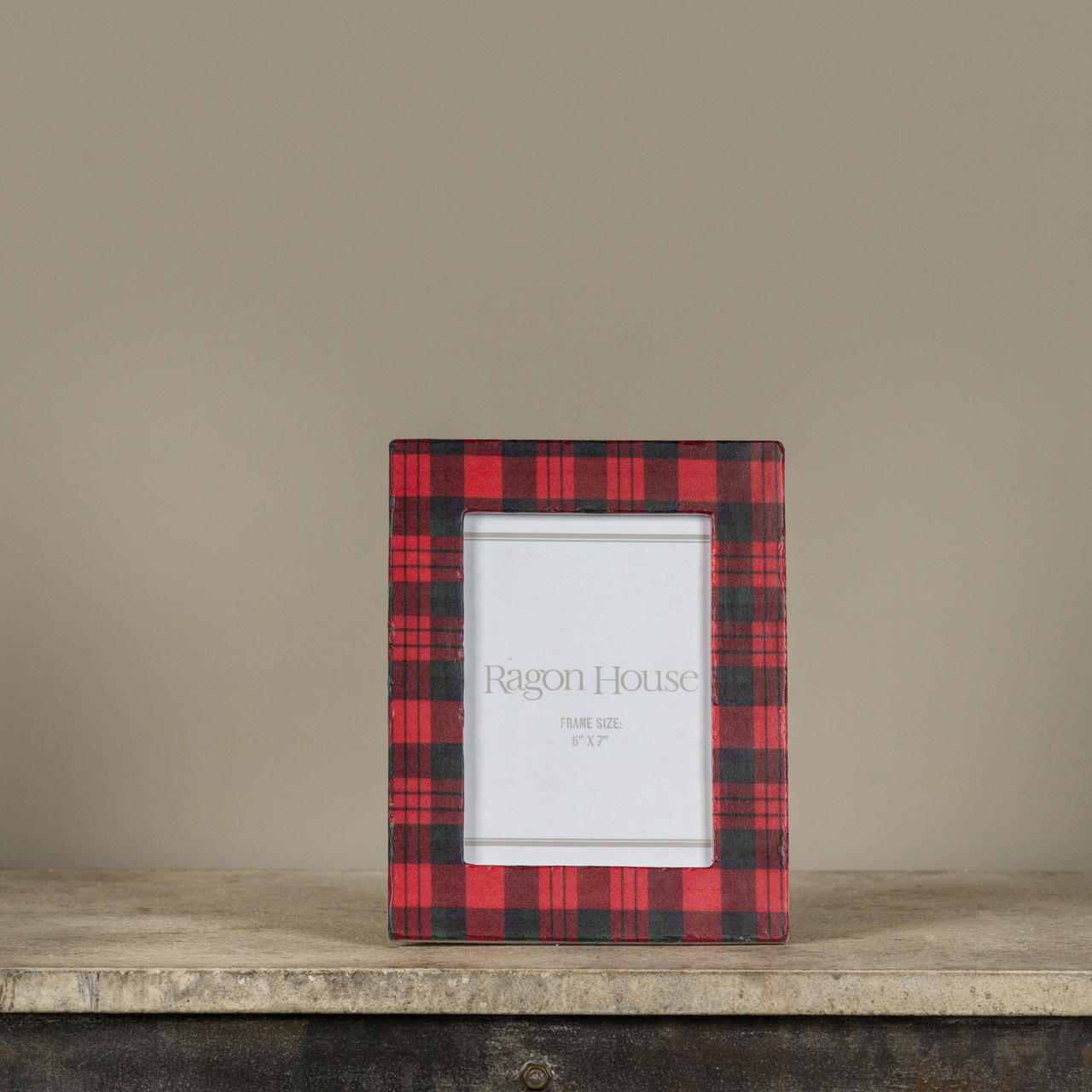 5" X 7" RED PLAID PHOTO FRAME