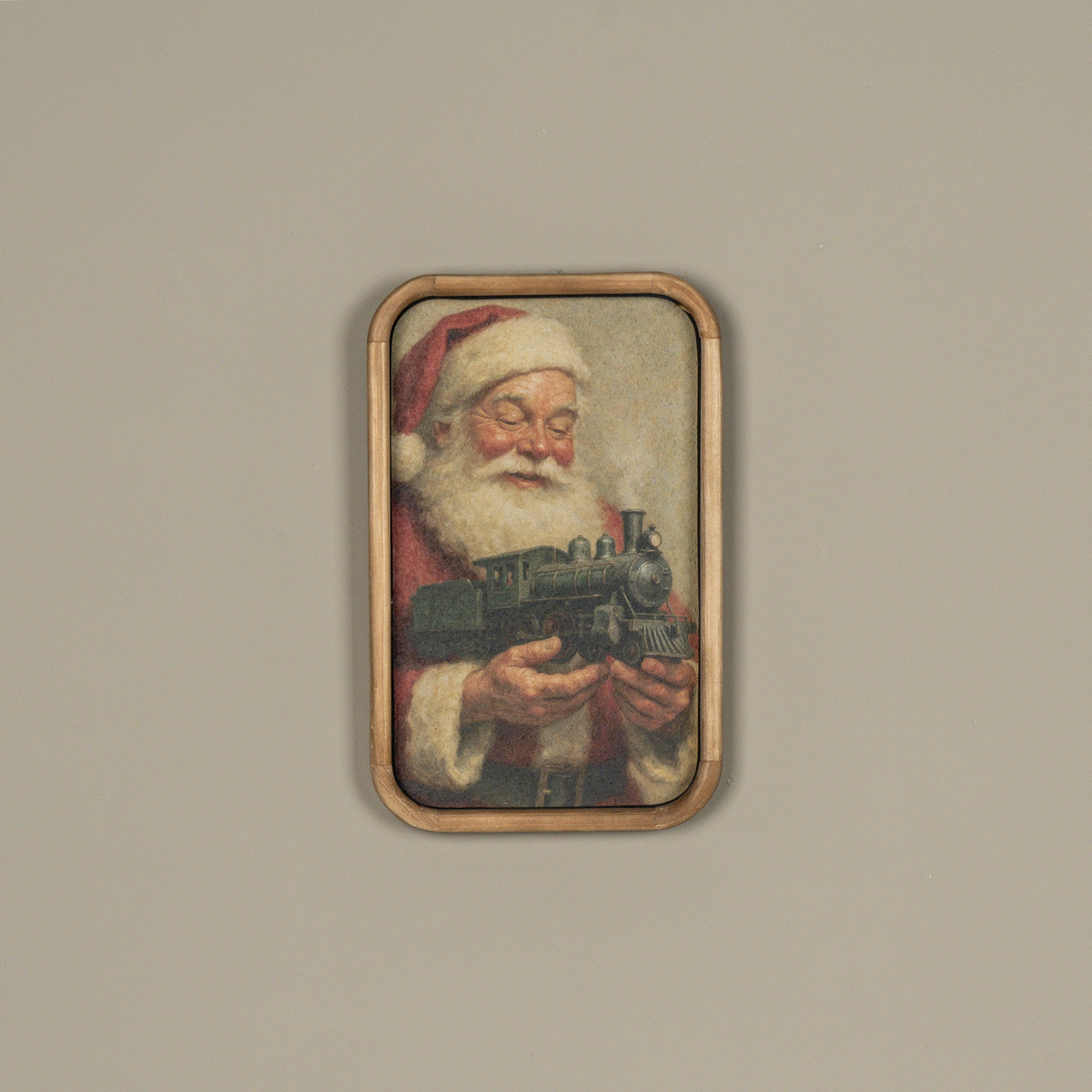 14" LOCOMOTIVE SANTA FRAMED PRINT