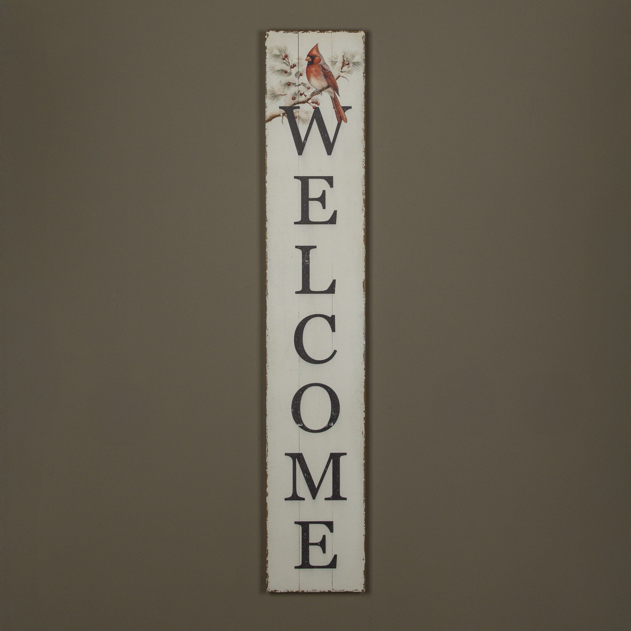 63.5" VERTICAL CARDINAL WELCOME SIGN