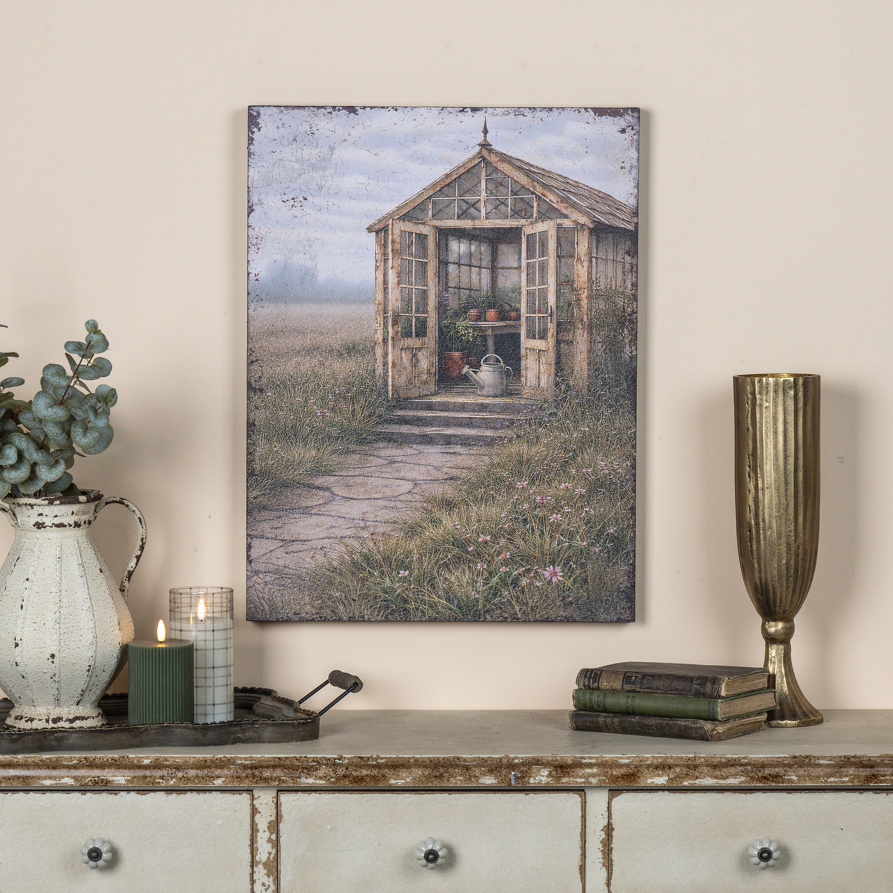 24" GREENHOUSE IN MEADOW PRINT