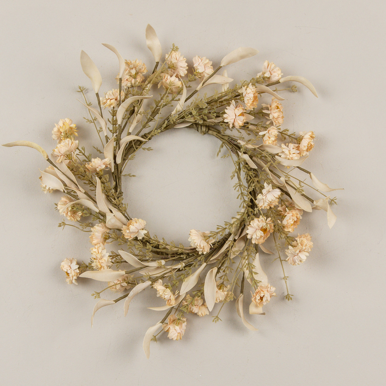 14" BEIGE WILD DAISY CANDLE RING