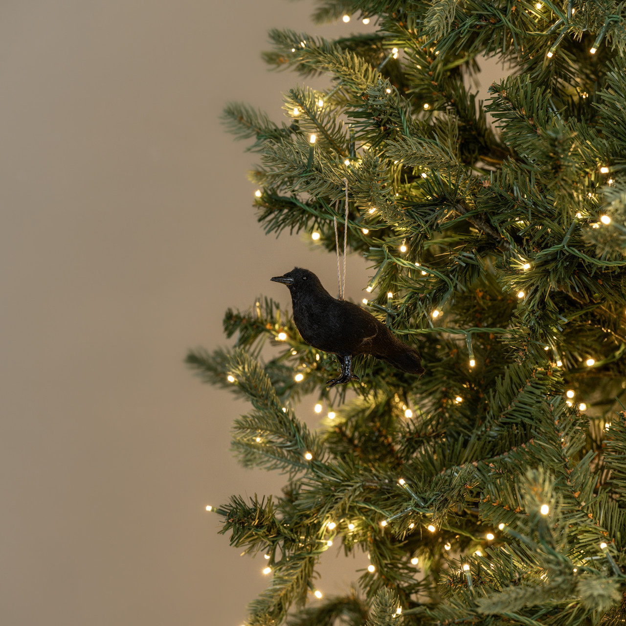 3.75" BLACK RAVEN ORNAMENT