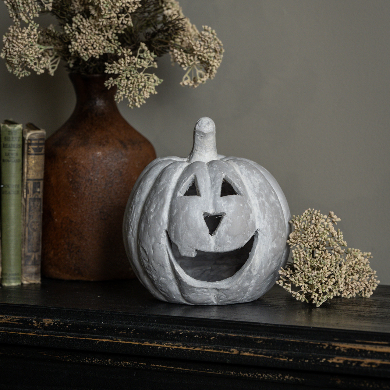 8" GREY BIG MOUTH PUMPKIN