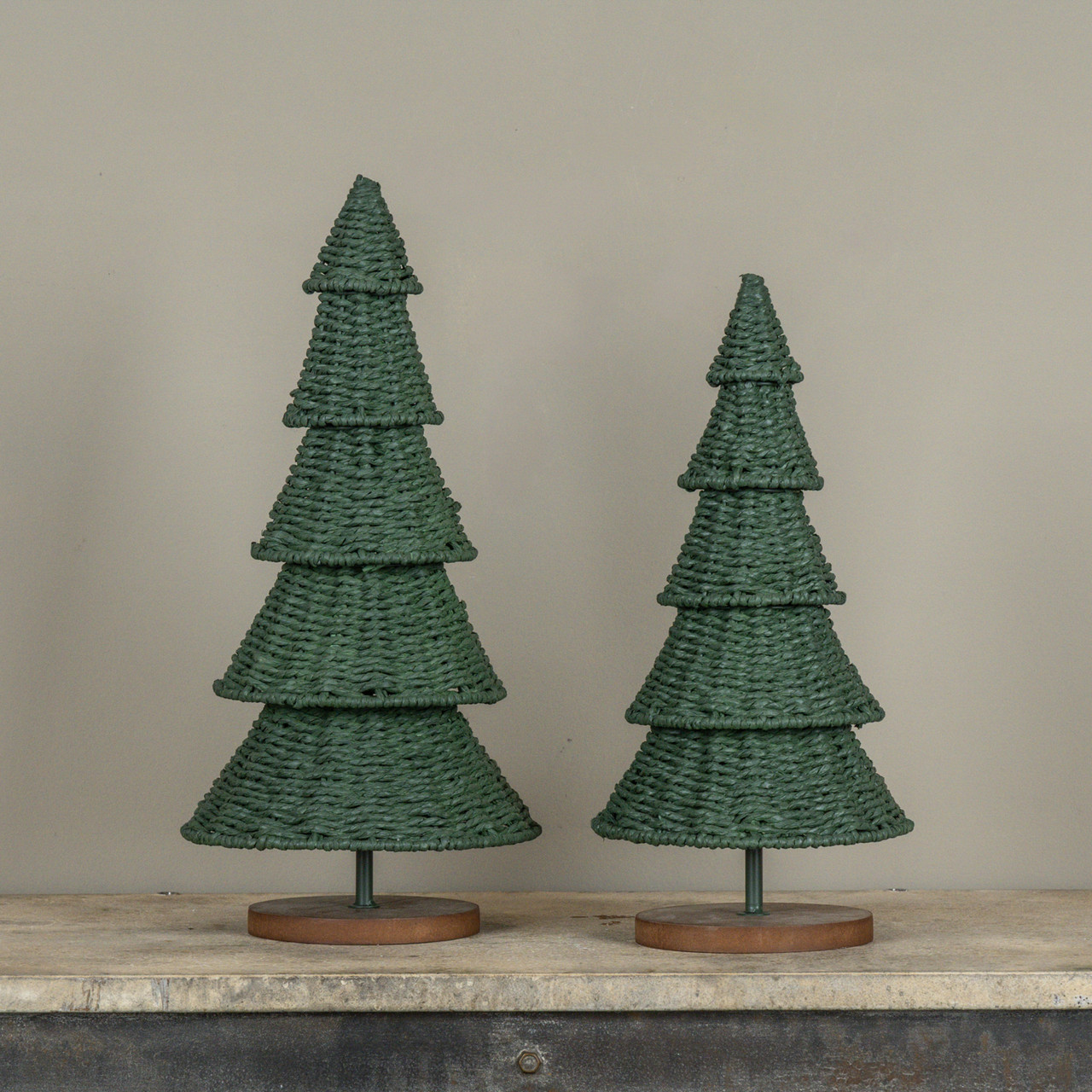 14" GREEN RATTAN TREE