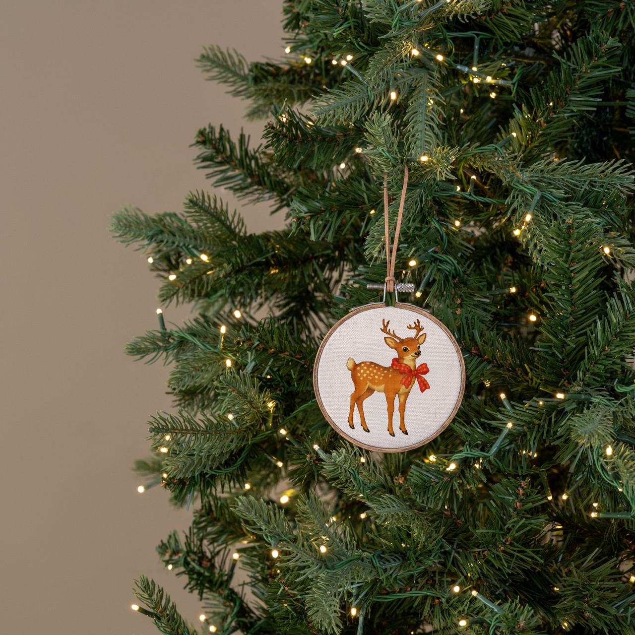 5" REINDEER EMBROIDERED ORNAMENT