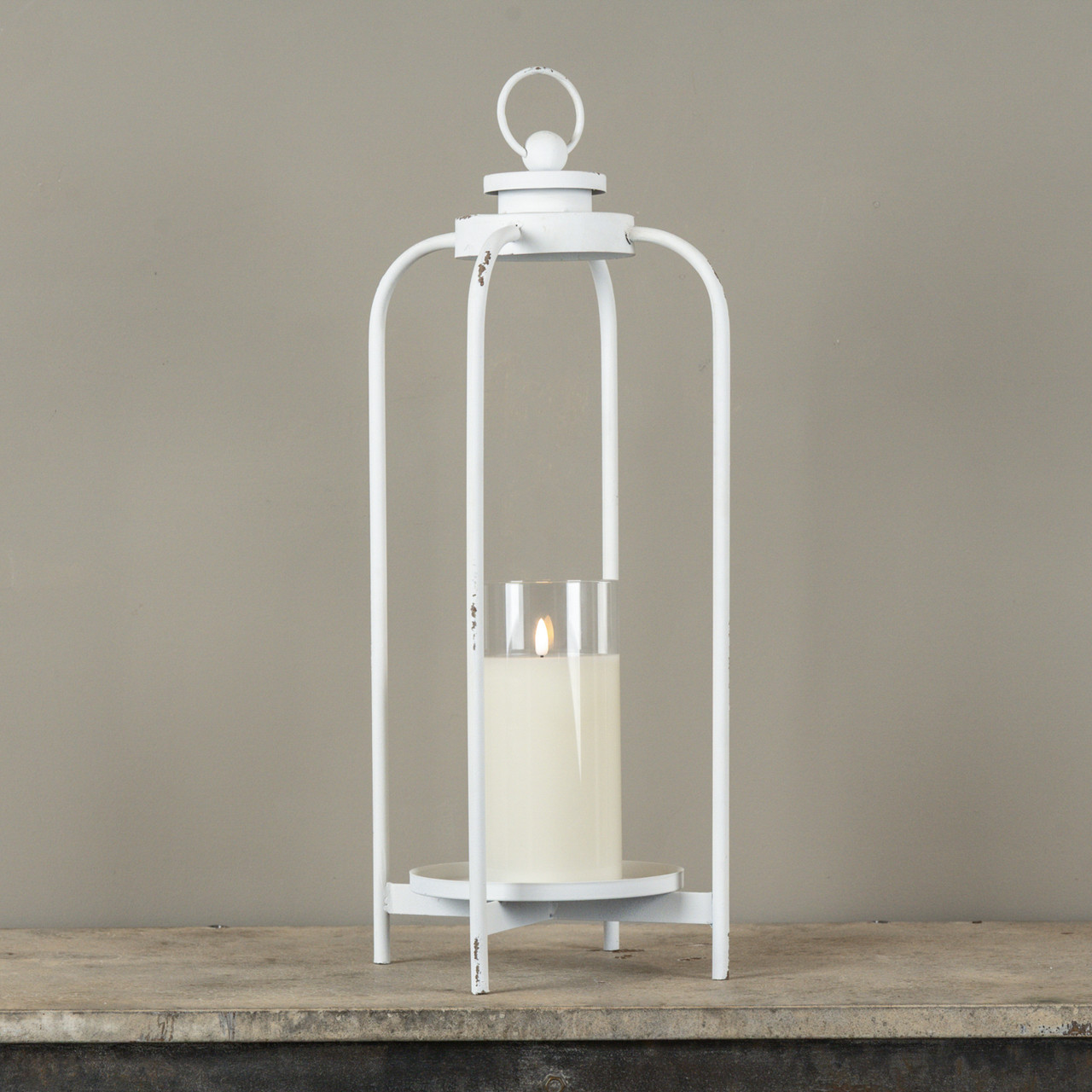 21.75" WHITE CARMEN LANTERN