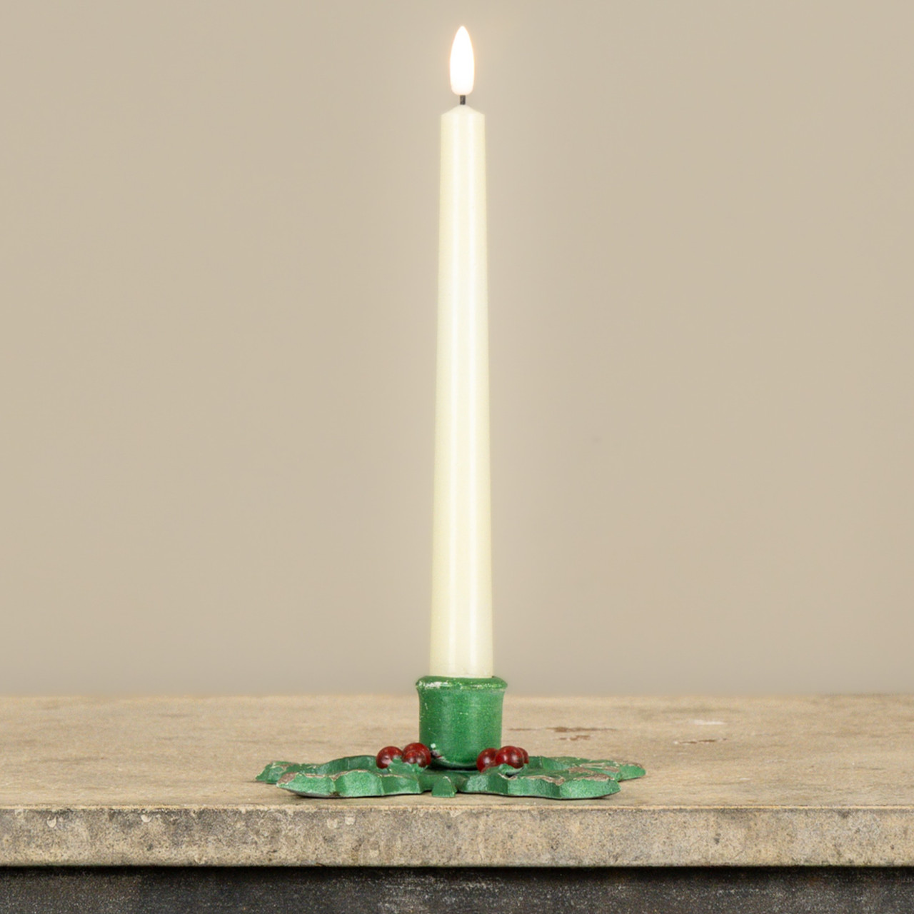 HOLLY & BERRIES TAPER CANDLE HOLDER