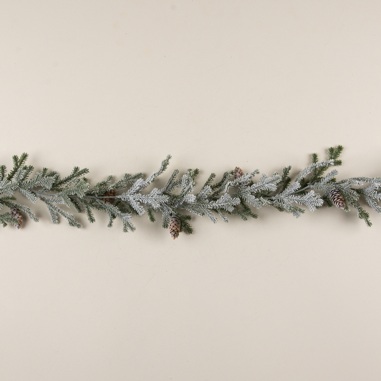 6' FLOCKED PINE W/ PINECONE GARLAND