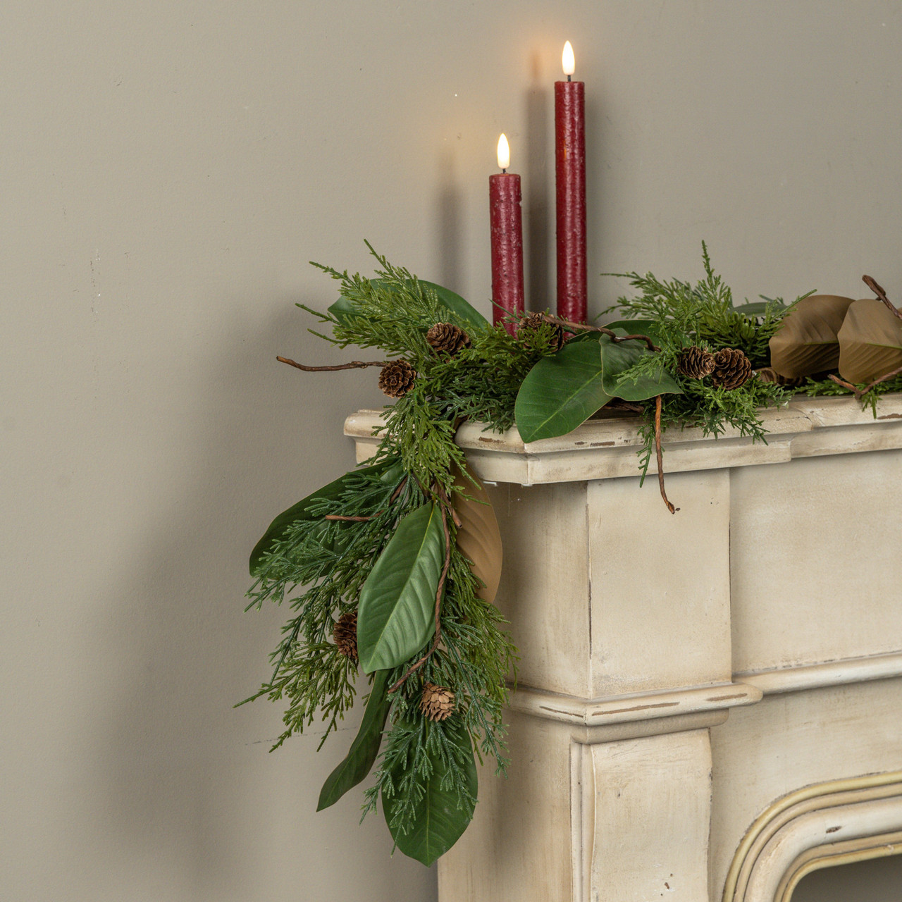 5' MAGNOLIA LEAF & PINECONE GARLAND