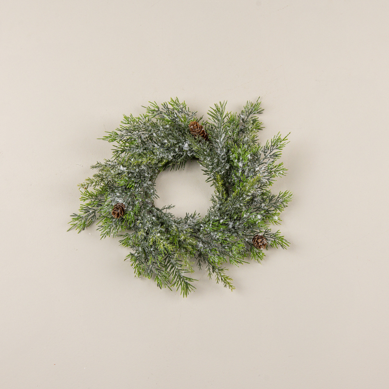 15" FROSTED RED CEDAR CANDLE RING