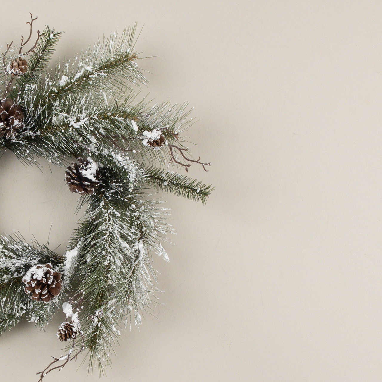 20" SNOWY PINE & PINECONE WREATH
