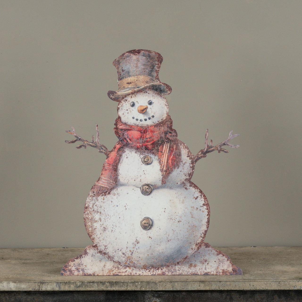 19.5" RED SCARF SNOWMAN METAL DUMMY BOARD