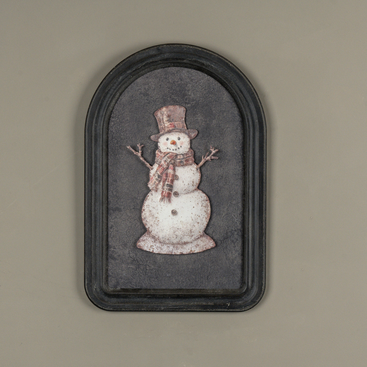 12.25" PLAID SNOWMAN METAL SIGN