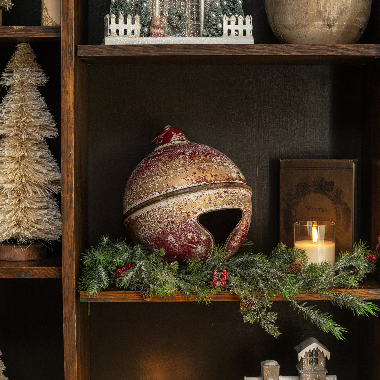 13" BURGUNDY & GOLD SLEIGH BELL