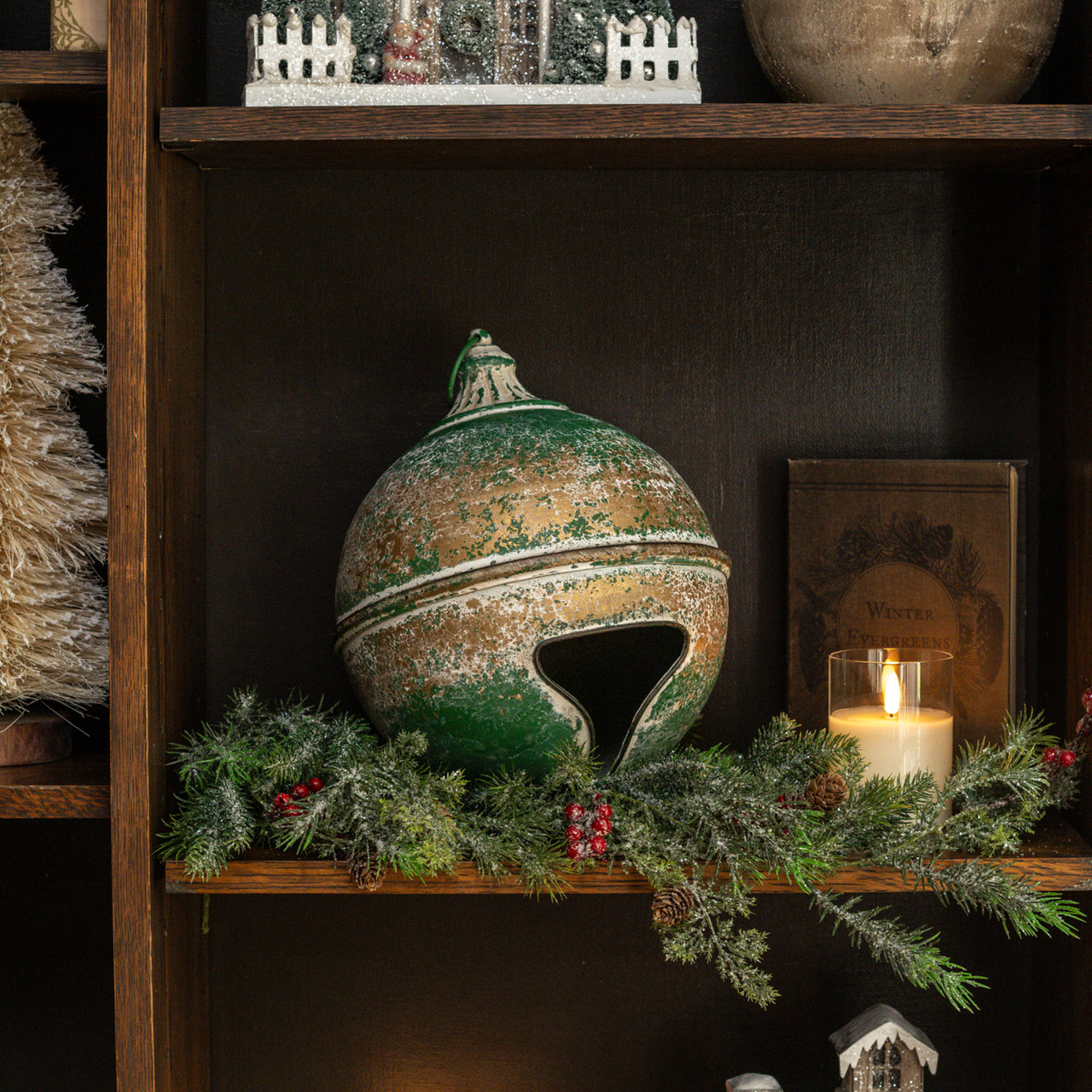13.75" GREEN & GOLD SLEIGH BELL