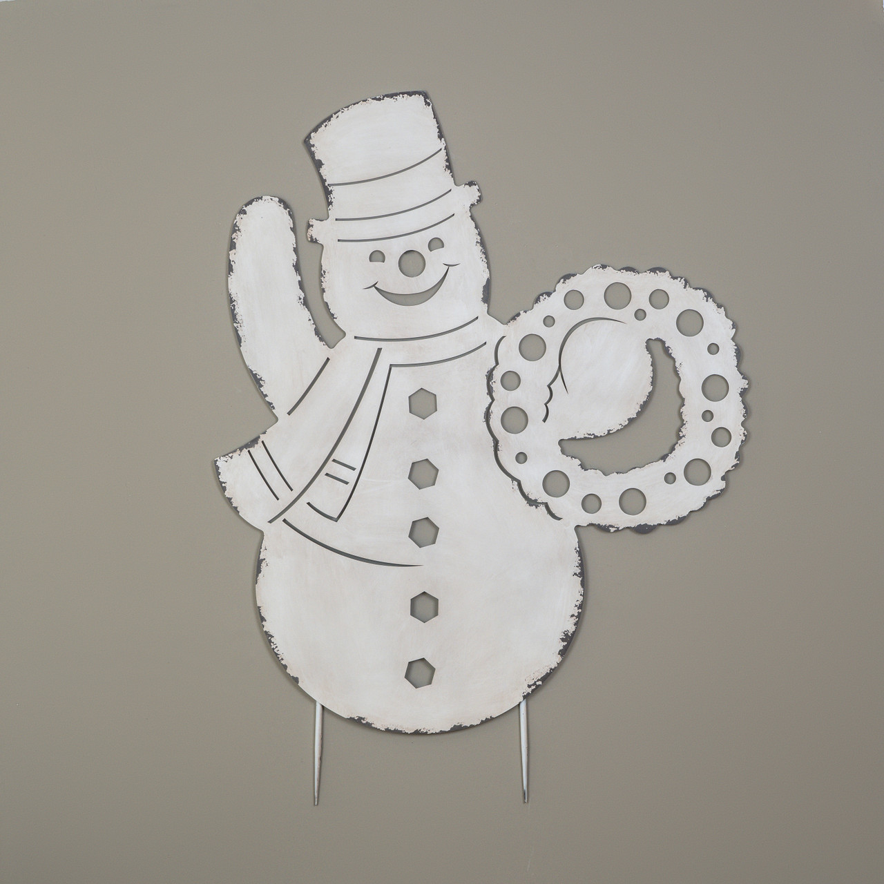 56" SNOWMAN W/ WREATH STAKE
