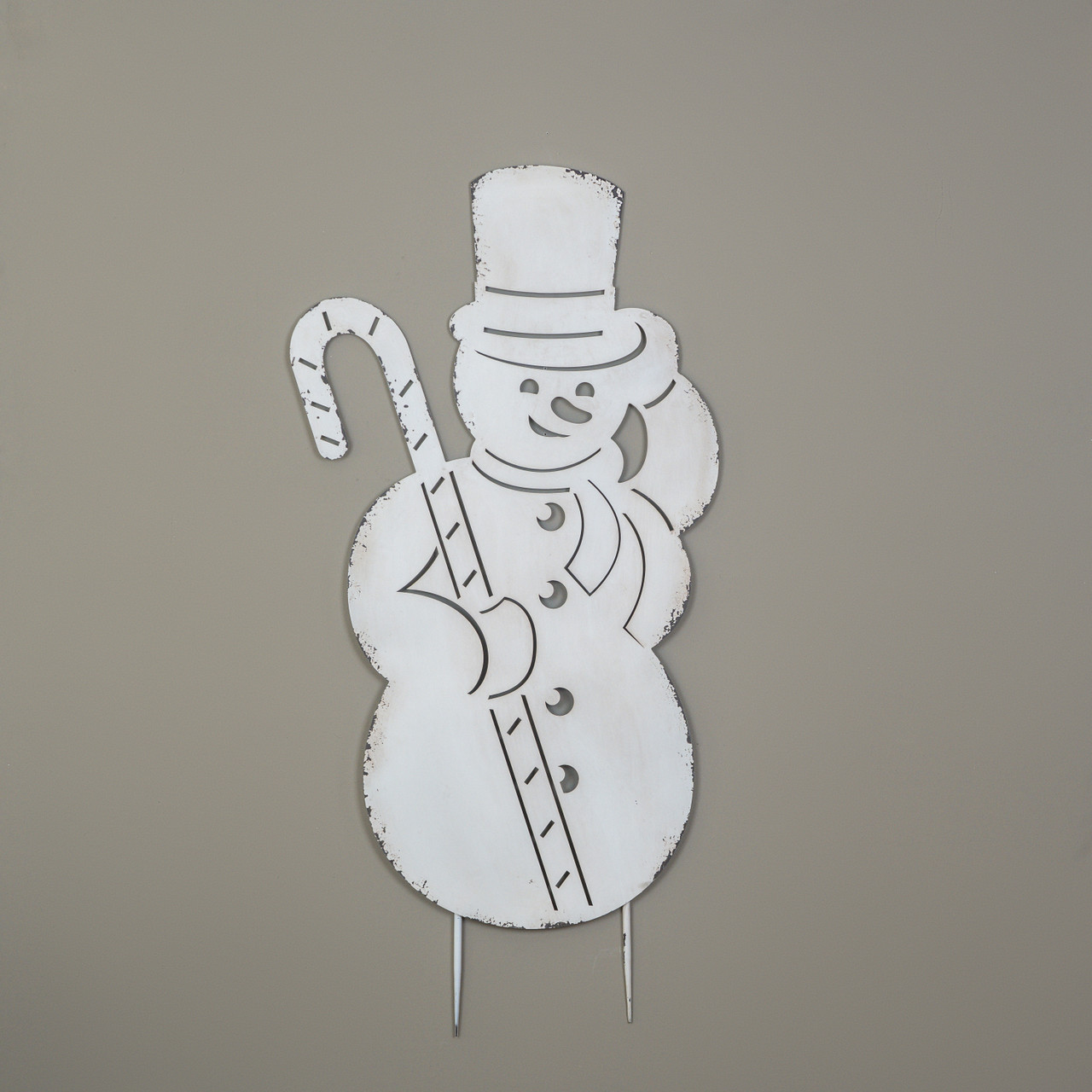 48.25" SNOWMAN W/ CANDY CANE STAKE