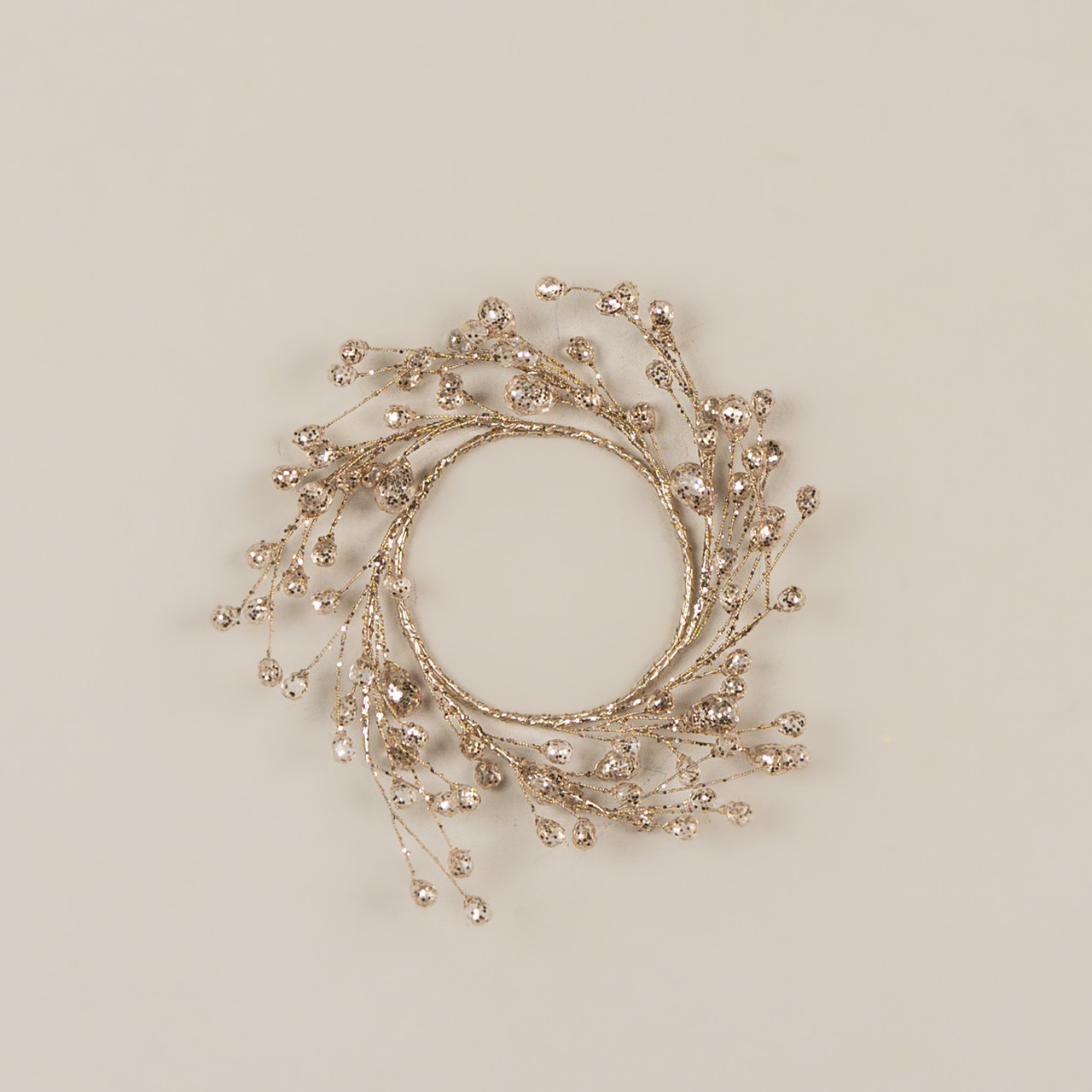 6.5" GOLD CRYSTAL CANDLE RING