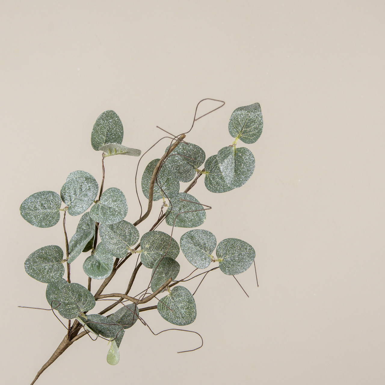 23" GLITTERED  EUCALYPTUS & TWIG PICK