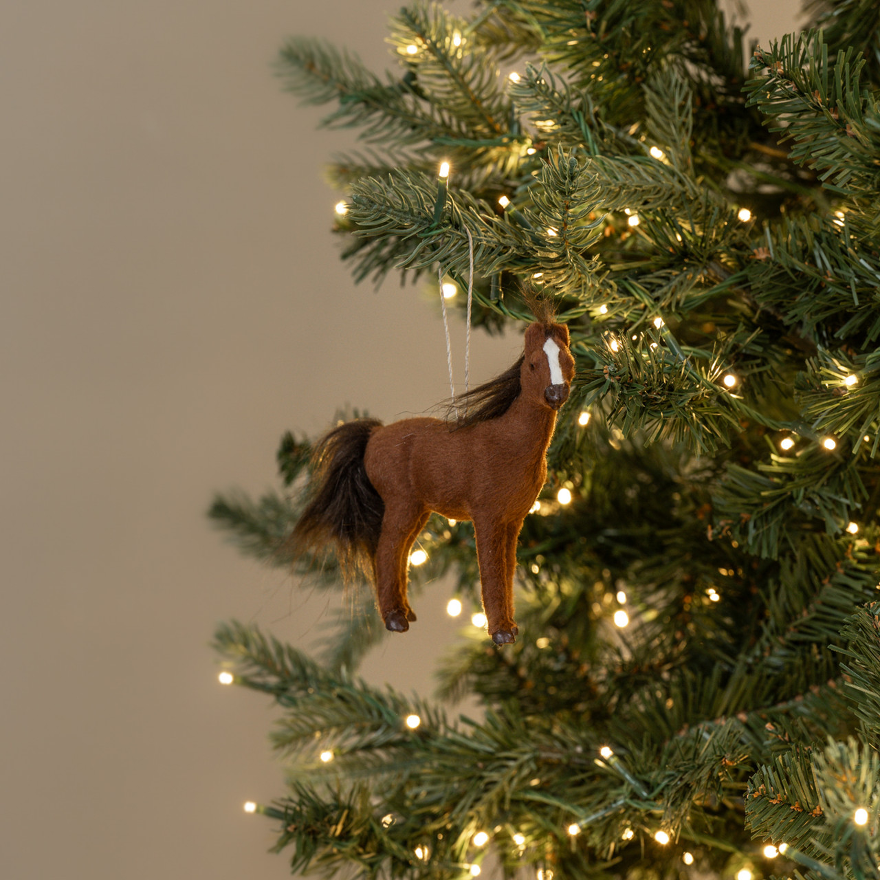 5.25" BROWN HORSE ORNAMENT