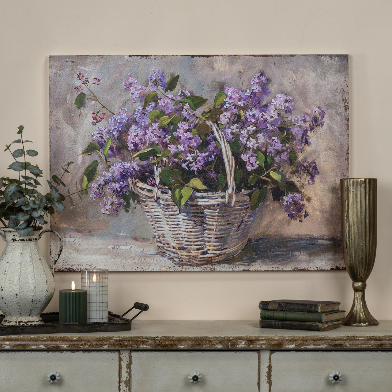 33" PURPLE LILAC BASKET SIGN